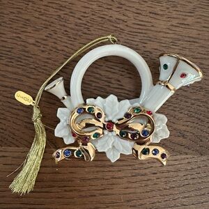 Lenox 2013 French horn gemmed ornament. Rare!